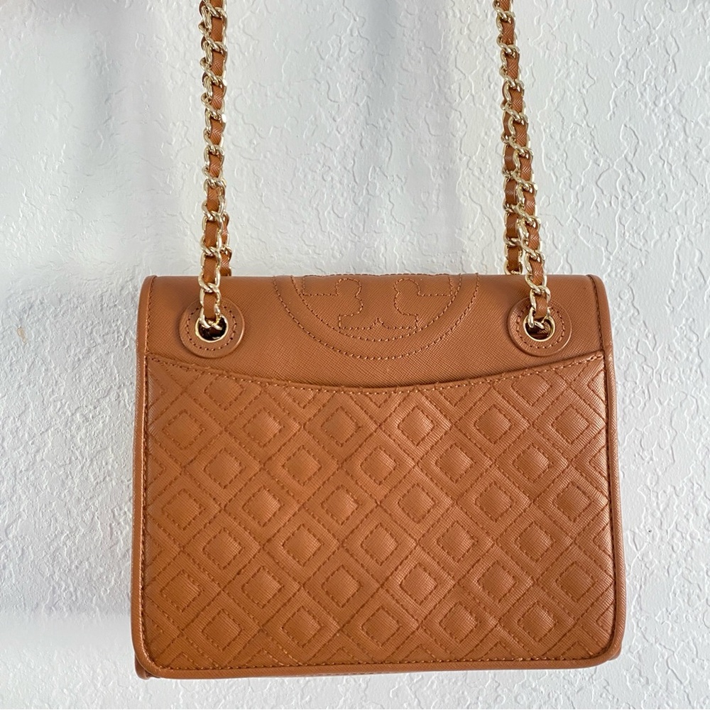 Tory Burch Brown Quilted chain strap Bag